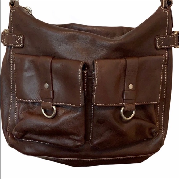 🔴SOLD🔴 Fossil Vintage Dark Brown Leather Bag - Picture 1 of 9